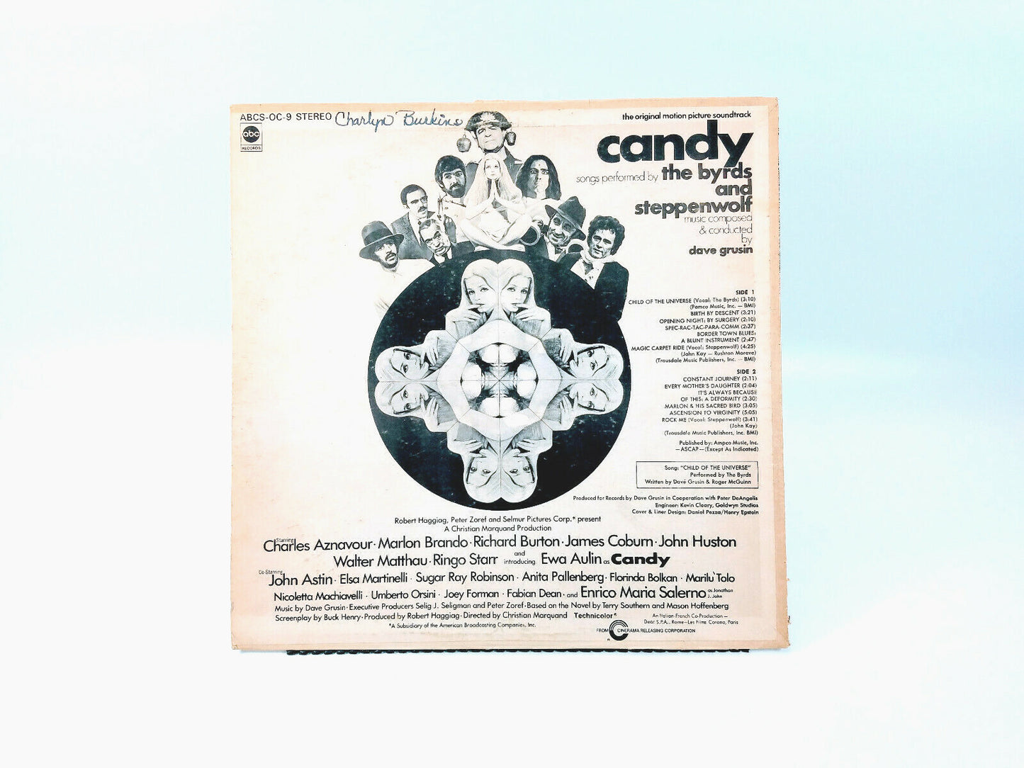 CANDY ORIGINAL SOUNDTRACK LP MARLON BRANDO BYRDS STEPPENWOLF ABCS-OC-9