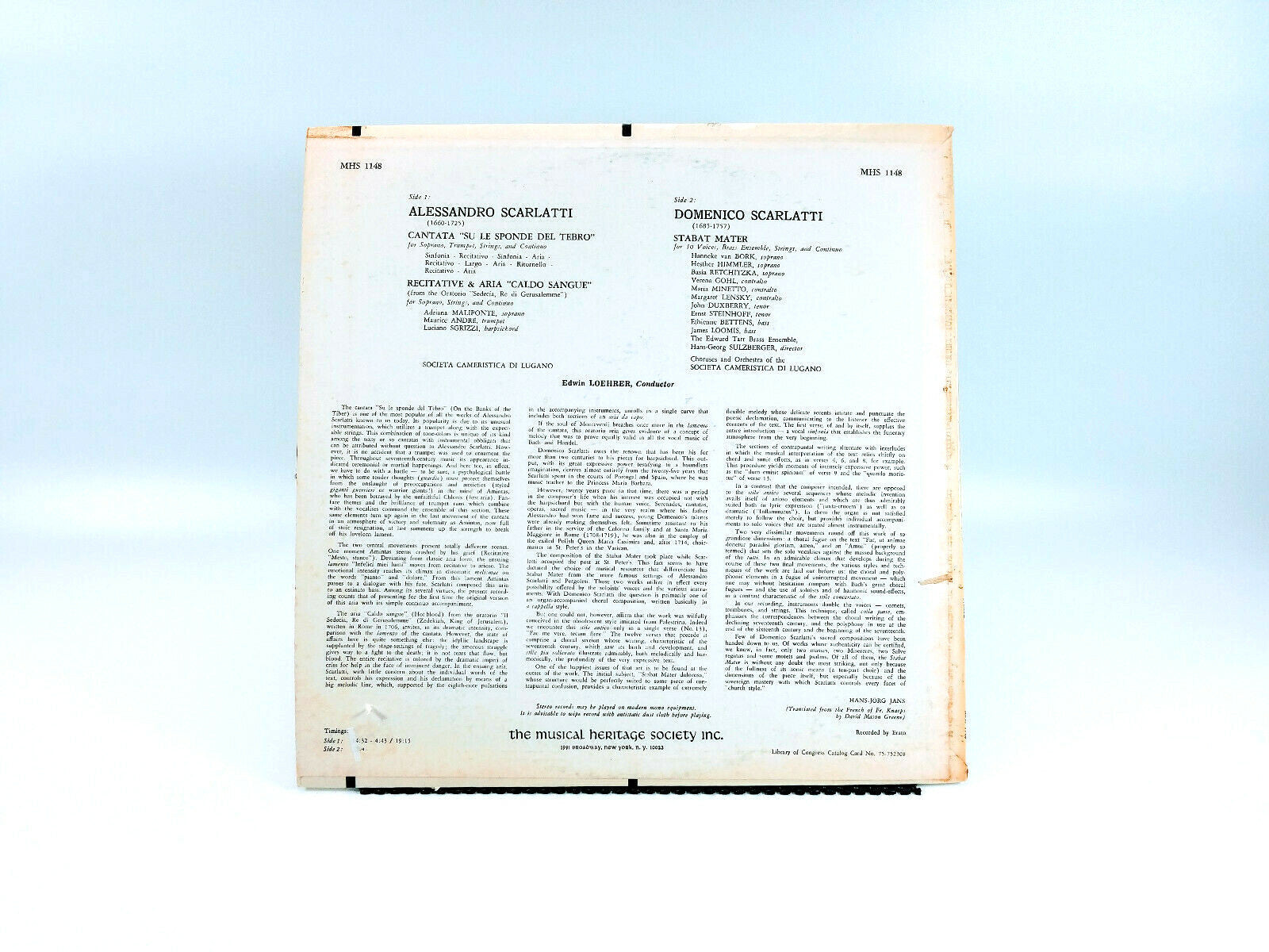 Alessandro Scarlatti - Cantata, Recitative & Aria | Vinyl LP | NM